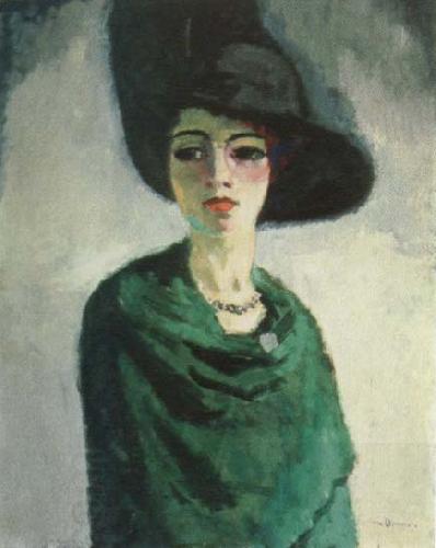 kees van dongen woman in black hat oil painting picture